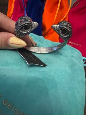 Kurt Geiger Silver-Tone Pavé Shell Cuff Bracelet with Multicolor Crystals